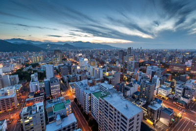 札幌市景，在日本北海道奥多里公园