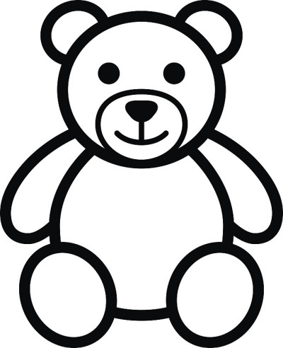 泰迪熊毛绒玩具线艺术图标插图