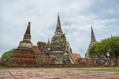 Wat Phrasisanpetch在大城府，泰国。
