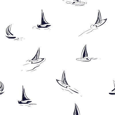 手绘风冲浪无缝模式矢量。平面插画风格。