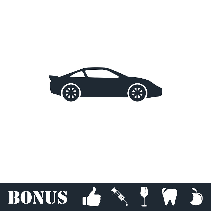 Sport car icon flat