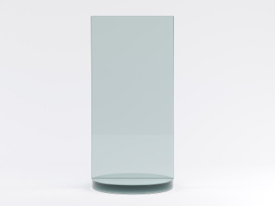 白色背景上放小册子的玻璃架子。模型3 d。