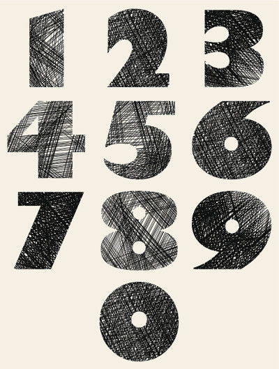 手绘粗体数字集。