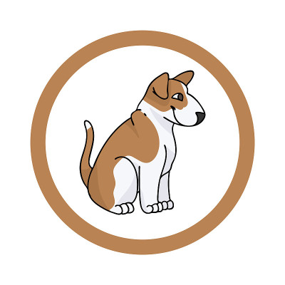 可爱的卡通斗牛梗小狗矢量剪贴画。为犬舍俱乐部准备的纯种犬舍犬。纯种驯养犬为宠物画室吉祥物。孤立的犬类