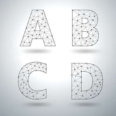 网格时尚的字母A B C D