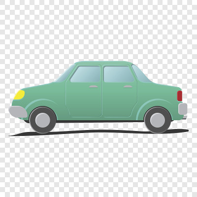 轿车。卡通插图