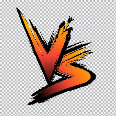 vs . vs .字母标志。VS字母透明背景。矢量插图的竞争，对抗