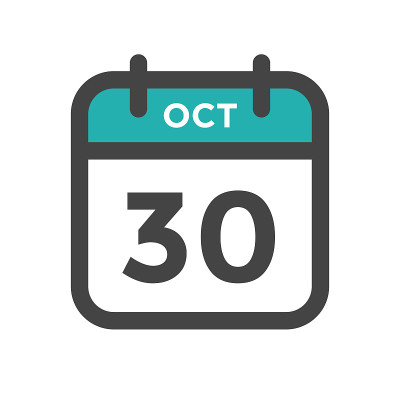 10月30日日历日或截止日期或约会日期