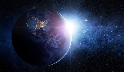 地球，银河系和太阳。