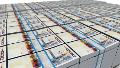 阿尔及利亚1000第纳尔银行场地3D大堆栈