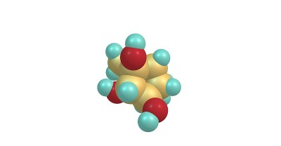 白色背景上的谷糖胺分子结构