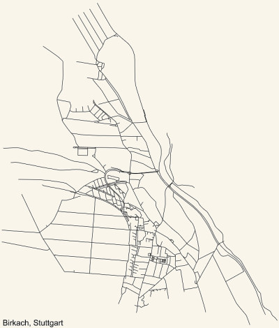 德国斯图加特Birkach区街道道路图