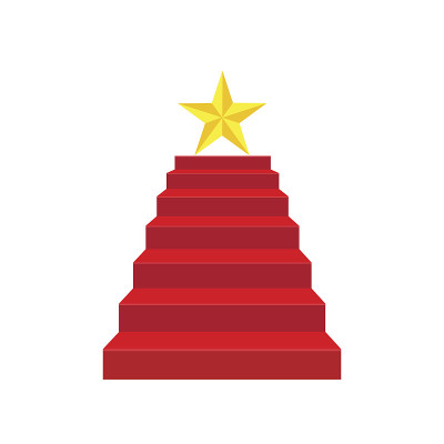 楼梯彩色红地毯