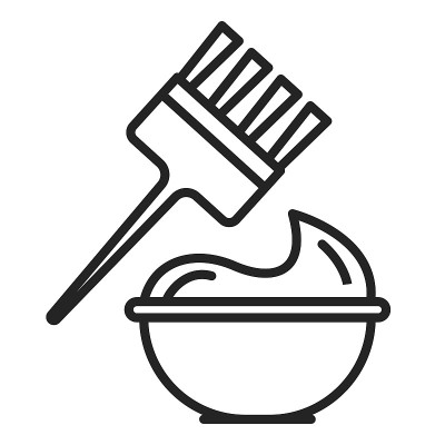 染发剂放在碗里和梳子里