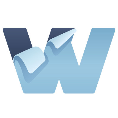 带折角的W型纸字母。