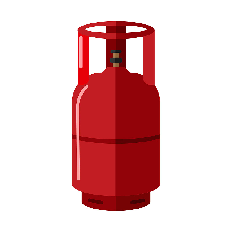Gas cylinder isolated on white background. Red pro