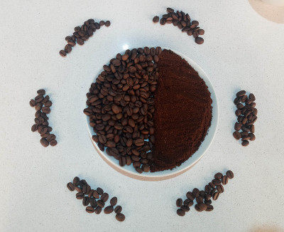 用咖啡豆画画