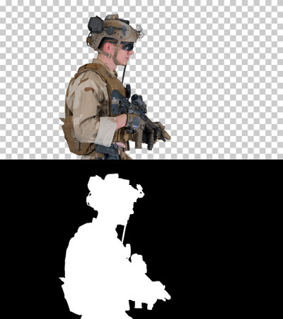 身着制服，手持武器的美国陆军游骑兵，阿尔法海峡