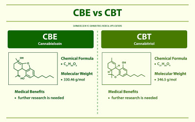 CBE vs CBT, Cannabielsoin vs Cannabitriol水平信息图