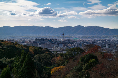 日本京都的秋天都市景观