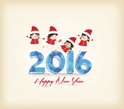 新年快乐201̀5与孩子们作为圣诞老人