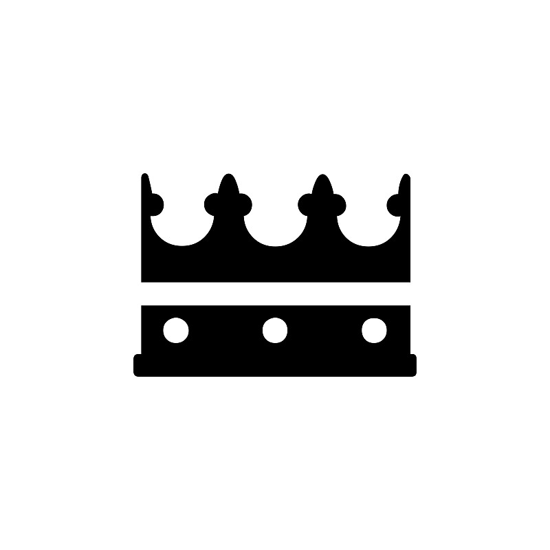 Crown vector icon. Isolated king, queen crown flat