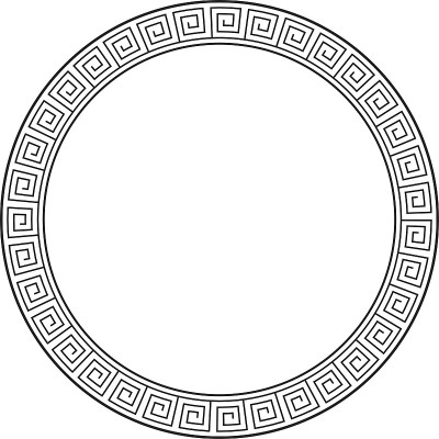 中国圆形框架和轮廓元素。东方装饰。