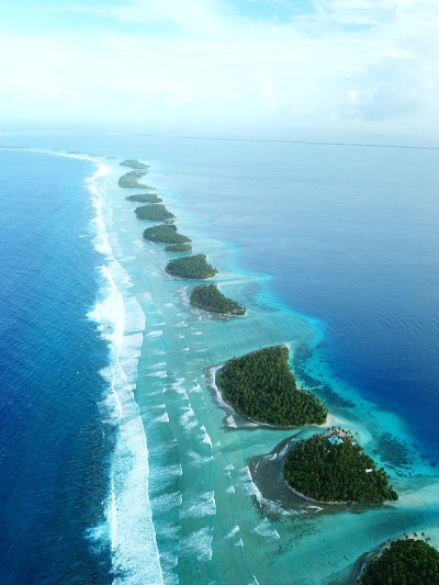 Majuro atoll and Majuro town in Marshall islands