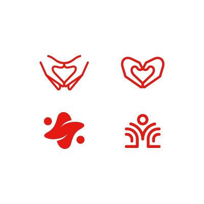 摘要医疗保健标志理念插图矢量设计模板