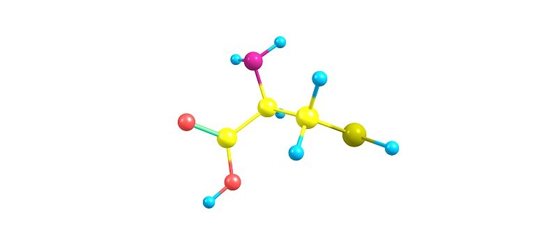 半胱氨酸分子结构孤立于白色
