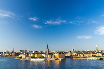 空中全景俯瞰Riddarholmen区，斯德哥尔摩，瑞典