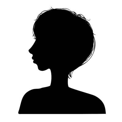 矢量插图的剪影头女孩