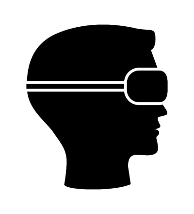 虚拟现实头盔图标矢量插图孤立在白色