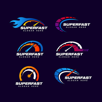 speed indicator vector icon design with flame effe