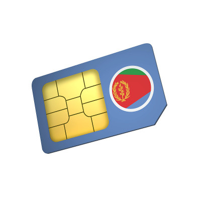 厄立特里亚旗帜SIM卡厄立特里亚移动运营商的概念