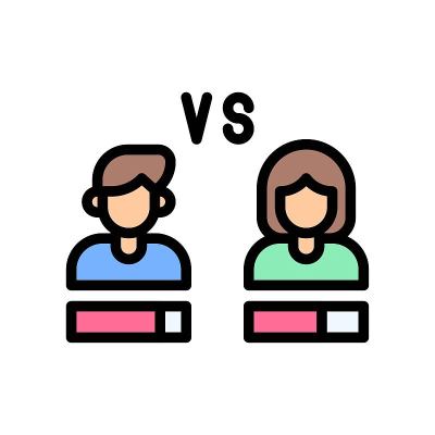 与选举相关的男孩和女孩与投票摘要框矢量与可编辑的描边，