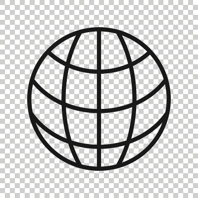 地球行星图标在平面风格。地球地理矢量图上的白色孤立背景。全球通信业务理念。