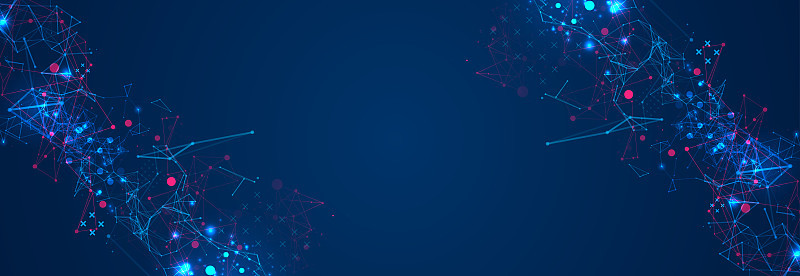 抽象多边形矢量背景与连接的点和线。神经丛效应数字数据可视化。