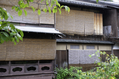 京都祗园地区的城镇景观。Gion-Shirakawa。