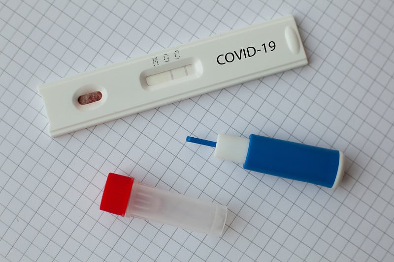 COVID-19快速检测阳性。IgG+表示过去感染。