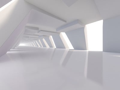 抽象的现代建筑背景。3 d