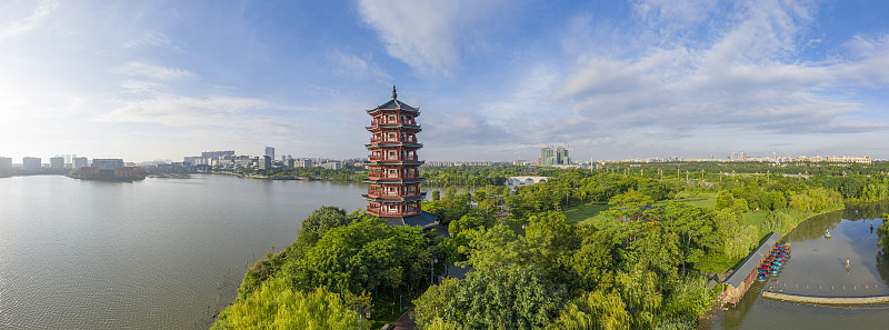 中国东莞华阳湖湿地公园的自然风光