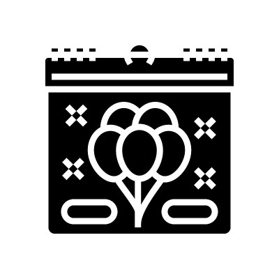 假日游行字形图标矢量插图