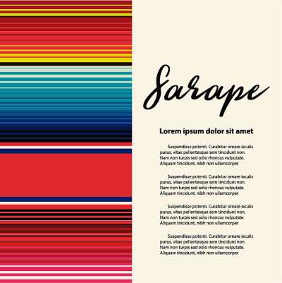 色彩丰富的墨西哥传统Sarape构图-复制空间