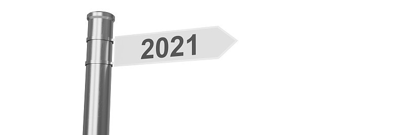 新年快乐。在2021年开始。三维演示