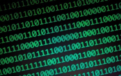 由一系列随机的1和0表示的数字二进制计算机代码