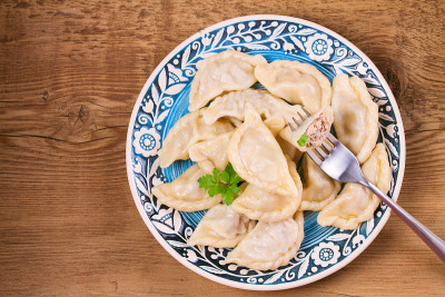 饺子，里面是牛肉。Varenyky, vareniki, pierogi, pyrohy