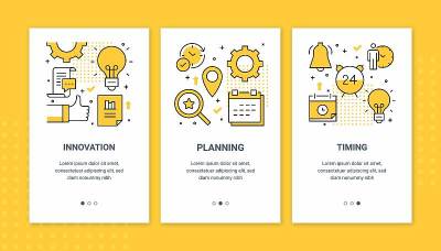 Flat icon design for Business related mobile appli