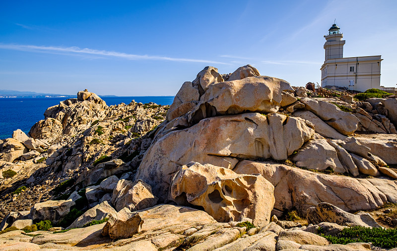 lighthouse in the north of sardegna - capo testa