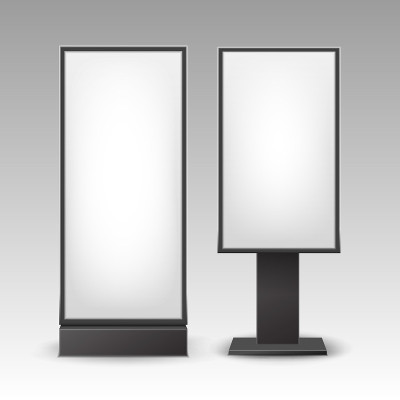 Vector Black White Poster Stands Pillars for Indoo